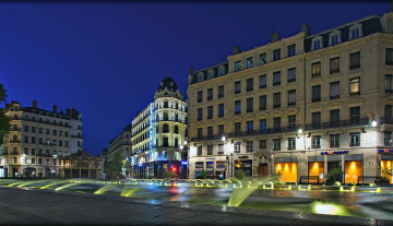 Картинка лион+франция города лион+ франция лион france огни ночь площадь дома lyon