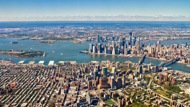 Обои картинки фото города, нью-йорк , сша, дома, залив