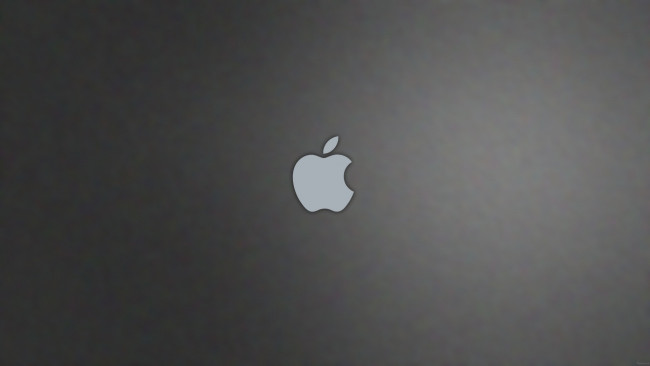Обои картинки фото компьютеры, apple, серый, фон, яблоко, логотип