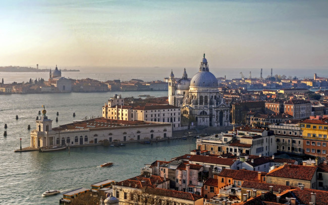 Обои картинки фото города, венеция , италия, море, венеция, дворец, дома, лодки, водоканал