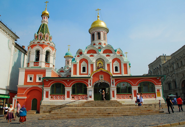 Обои картинки фото kazan cathedral - red square ,  moscow, города, москва , россия, площадь, храм