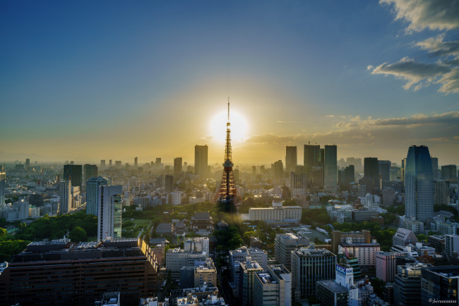Обои картинки фото tokyo sunset, города, токио , Япония, рассвет
