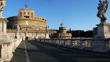 Картинка города рим +ватикан+ италия мост статуи