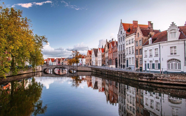 Обои картинки фото города, брюссель , бельгия, мост, канал