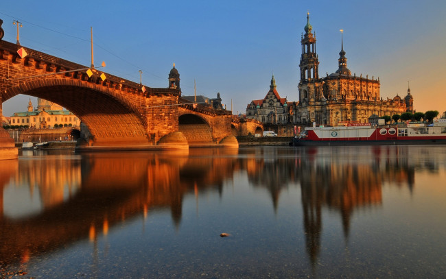 Обои картинки фото города, дрезден , германия, мост, река