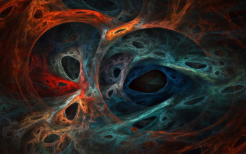 Картинка 3д+графика абстракция+ abstract дыры переплетения цвета паутина
