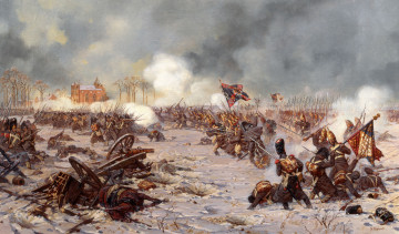 Картинка аверьянов сражение под прейсиш эйлау 27 января февраля 1807 атака московского полка рисованные александр