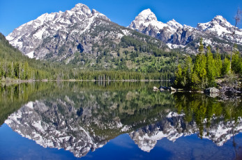 Картинка природа реки озера деревья горы озеро отражение пейзаж