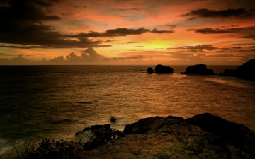 Картинка природа восходы закаты закат море берег облака