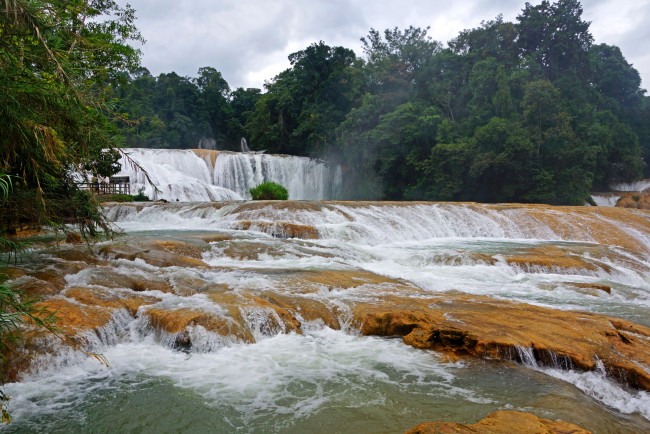 Обои картинки фото природа, водопады, каскад, agua, azul, мексика, Чьяпас