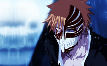 Картинка аниме bleach kurosaki ichigo блич кровь маска пустого