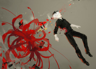 Картинка аниме tokyo+ghoul цветок парень sasaki haise токийский гуль tokyo kushu ghoul арт