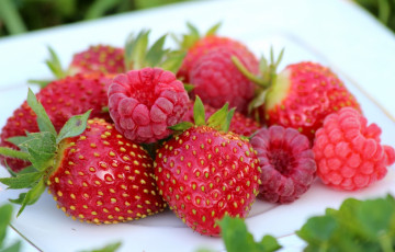Картинка еда фрукты +ягоды ягоды клубника малина