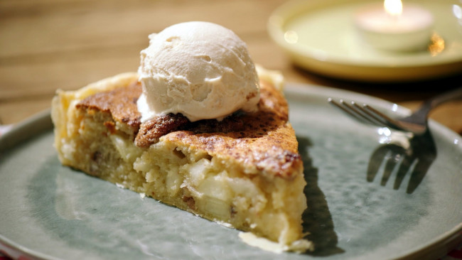 Обои картинки фото еда, пироги, мороженое, пай, пирог, яблочный