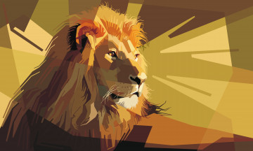 Картинка векторная+графика животные+ animals лев фон