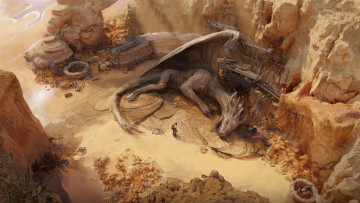 Картинка фэнтези драконы дракон раскопки