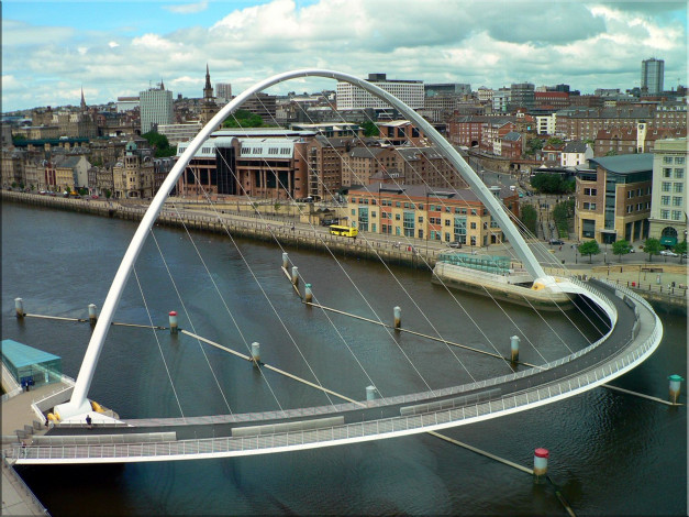 Обои картинки фото millennium, bridge, newcastle, uк, города, мосты