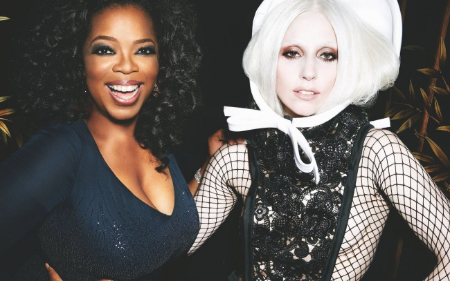 Обои картинки фото музыка, lady, gaga, oprah