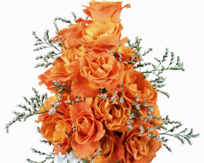 Картинка цветы букеты композиции розы букет оранжевые