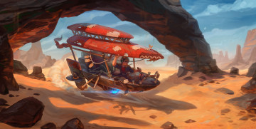 Картинка фэнтези другое гонщик летательный аппарат пустыня real-sonkes
