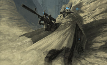 Картинка фэнтези люди винтовка снайпер воин