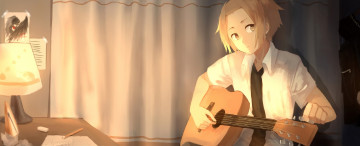 Картинка аниме музыка гитарист