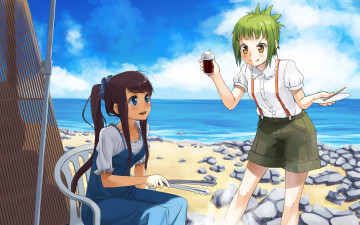 Картинка amanchu аниме девушки взгляд фон