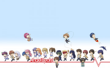 Картинка аниме angel+beats девушки взгляд фон
