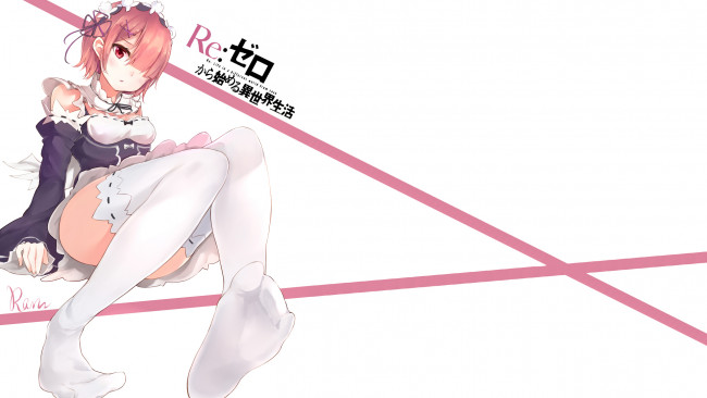 Обои картинки фото аниме, re,  zero kara hajimeru isekai seikatsu, девушка, взгляд, фон