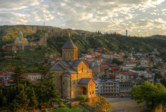 обоя tbilisi sunset, города, тбилиси , грузия, обзор