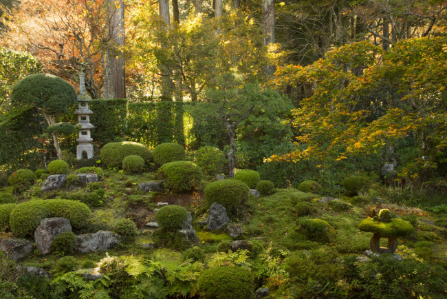 Обои картинки фото Япония, разное, садовые и парковые скульптуры, растения, парк, деревья