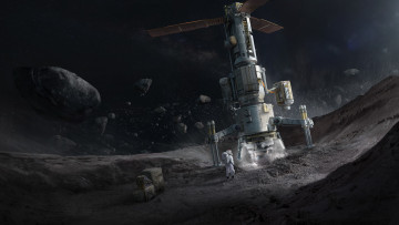 Картинка космос арт science fiction asteroid space concept art