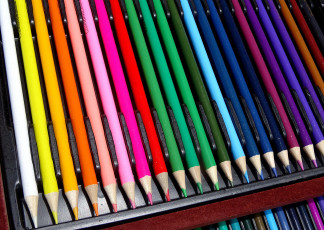 Картинка разное канцелярия +книги разноцветные карандаши