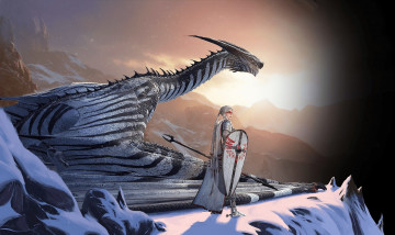 Картинка видео+игры century +age+of+ashes дракон воительница снег скалы