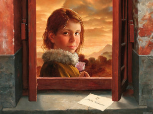 Картинка arsen kurbanov girl with rose detail рисованные арсен курбанов