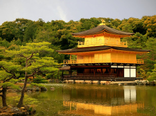 Картинка золотой храм Япония города буддистские другие храмы