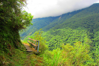 Картинка mountain climbing природа дороги мостик тропа леса горы