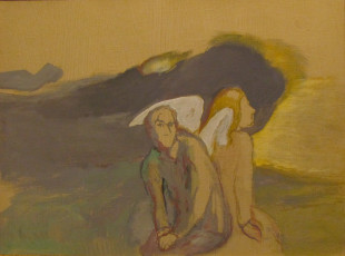 Картинка рисованное живопись двое мужчина ангел