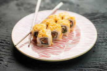 Картинка еда рыба +морепродукты +суши +роллы палочки лосось роллы вкусно рис