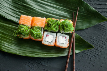 Картинка еда рыба +морепродукты +суши +роллы палочки вкусно рис лосось роллы