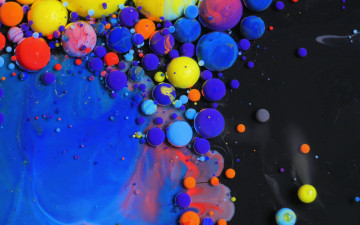 Картинка разное капли +брызги +всплески краска шарики вода