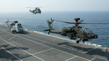 Картинка ah-64d авиация вертолёты авианосец палуба военные вертолеты