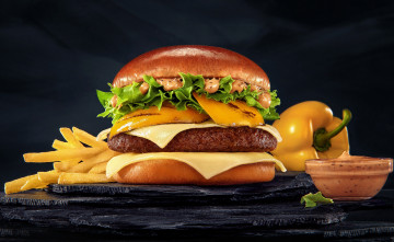 Картинка еда бутерброды +гамбургеры +канапе перец гамбургер бургер mcdonald's