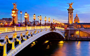 обоя города, париж , франция, мост