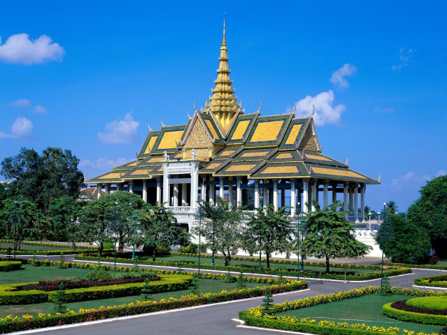Обои картинки фото chan, chaya, pavillion, royal, palace, phnom, penh, cambodia, города, дворцы, замки, крепости