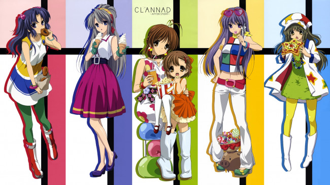 Обои картинки фото аниме, clannad, девушки
