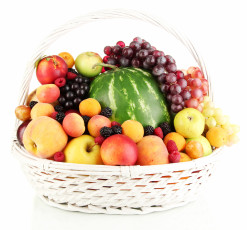 Картинка еда фрукты ягоды изобилие витамины яблоки арбуз