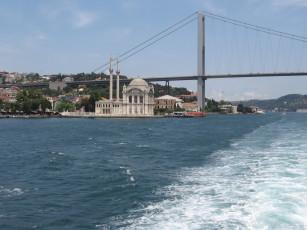 обоя города, стамбул, турция, река, мост