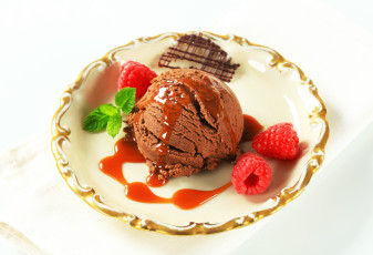 Картинка еда мороженое +десерты мята sweets шоколад шарик малина dessert raspberry сладкое ice cream chocolate