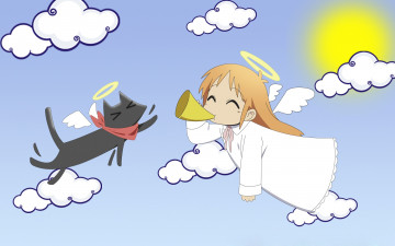 Картинка аниме monster+musume+no+iru+nichijou девушка взгляд фон кошка